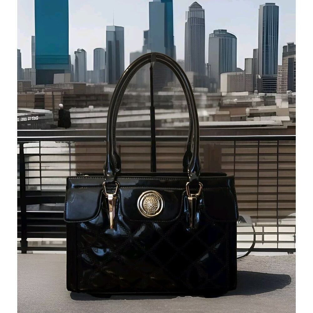 Brangio Italy DreamWorks Retro Top Handle Patent Leather Handbag 12x10x5
